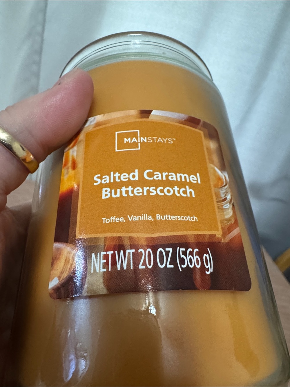 Mainstays Salted Caramel Butterscotch Jar Candle - Amber Brown - Picture 6 of 6